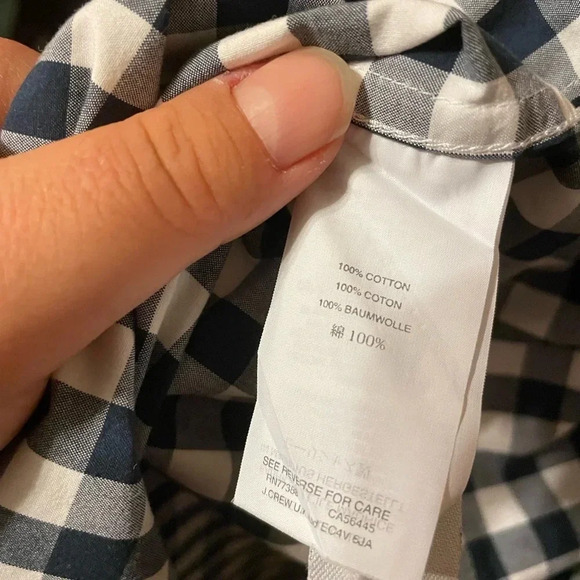 J.CREW BLUE GINGHAM SLIM BUTTON DOWN SHIRT - Picture 7 of 7